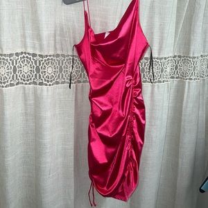 Silky Pink Body Forming Scrunch Dress